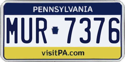 PA license plate MUR7376