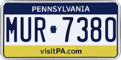 PA license plate MUR7380