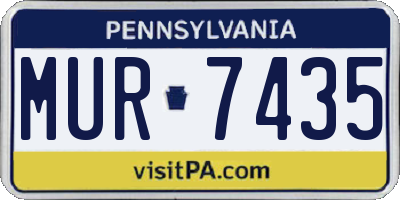 PA license plate MUR7435