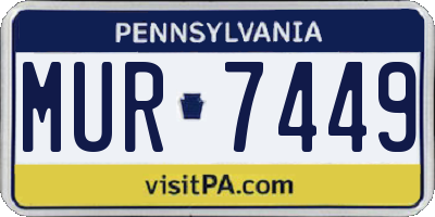 PA license plate MUR7449