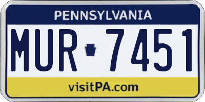 PA license plate MUR7451