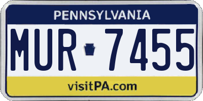 PA license plate MUR7455