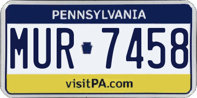 PA license plate MUR7458