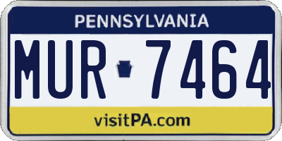 PA license plate MUR7464