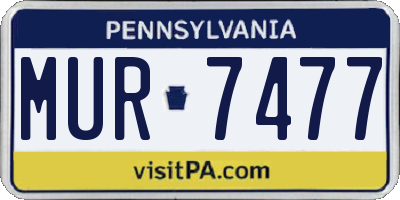 PA license plate MUR7477