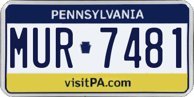PA license plate MUR7481