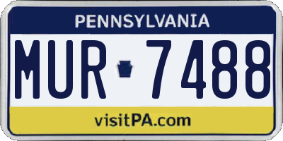 PA license plate MUR7488