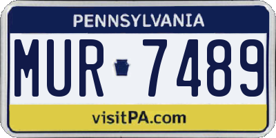 PA license plate MUR7489
