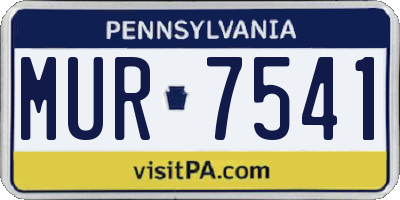 PA license plate MUR7541