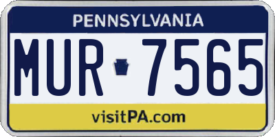 PA license plate MUR7565