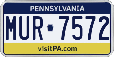 PA license plate MUR7572