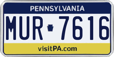 PA license plate MUR7616