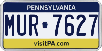 PA license plate MUR7627