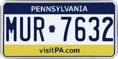 PA license plate MUR7632