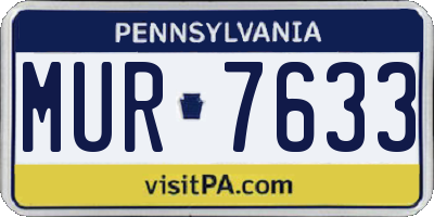 PA license plate MUR7633