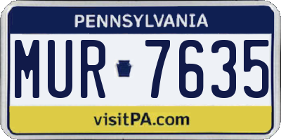 PA license plate MUR7635