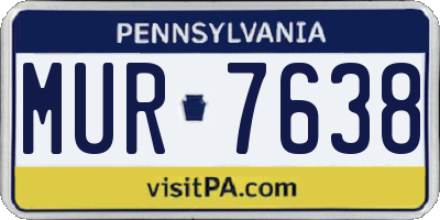 PA license plate MUR7638