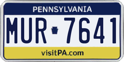 PA license plate MUR7641