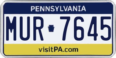 PA license plate MUR7645