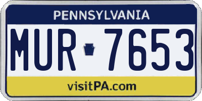 PA license plate MUR7653