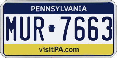 PA license plate MUR7663