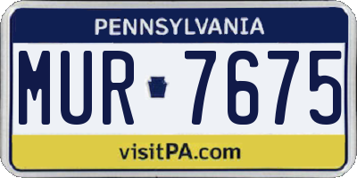 PA license plate MUR7675