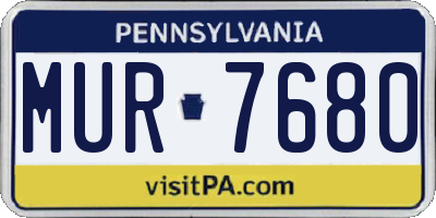 PA license plate MUR7680