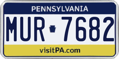 PA license plate MUR7682