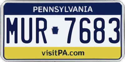 PA license plate MUR7683