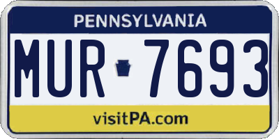 PA license plate MUR7693