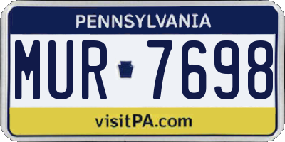 PA license plate MUR7698