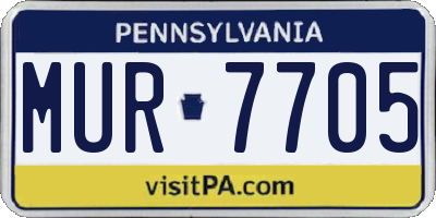 PA license plate MUR7705