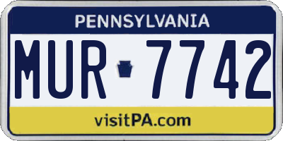 PA license plate MUR7742