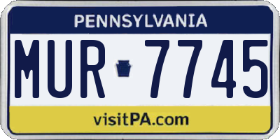 PA license plate MUR7745