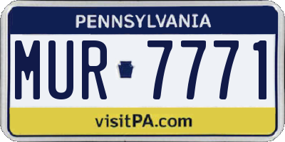 PA license plate MUR7771