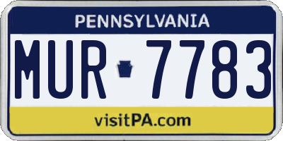 PA license plate MUR7783