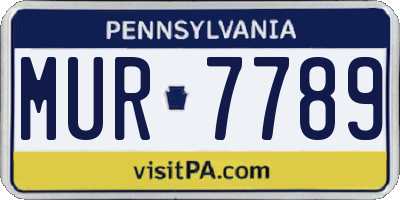 PA license plate MUR7789