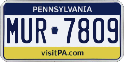 PA license plate MUR7809