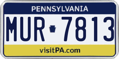 PA license plate MUR7813