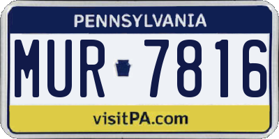PA license plate MUR7816