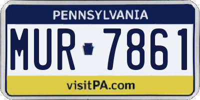 PA license plate MUR7861