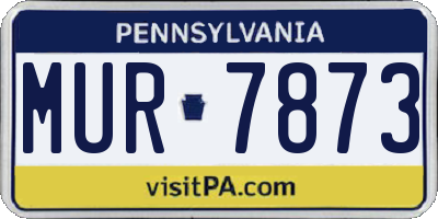 PA license plate MUR7873