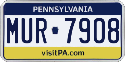 PA license plate MUR7908