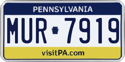 PA license plate MUR7919