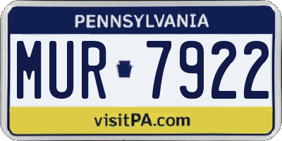 PA license plate MUR7922