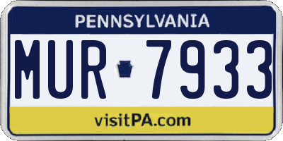 PA license plate MUR7933
