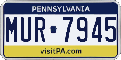 PA license plate MUR7945