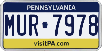 PA license plate MUR7978