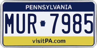 PA license plate MUR7985
