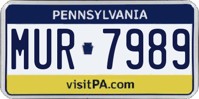 PA license plate MUR7989